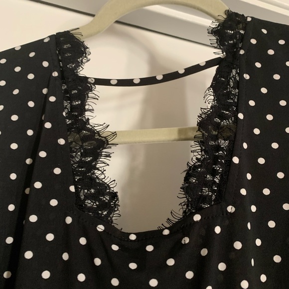 Black with white polka dot tank top - Picture 2 of 3